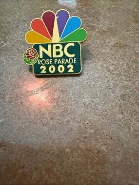 NBC Rainbow Peacock Logo Pin - Multicolor rose parade 2002
